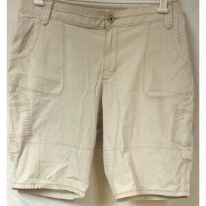 Fashion Bug Womens 16W Tan Stretch Outdoor Bermuda Utility Cargo Shorts W38xL11